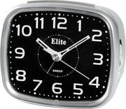 Clock ELITE Sveglia silent con luce LED e snooze - ARGENTO - Silent alarm clock with LED light and snooze - SILVER