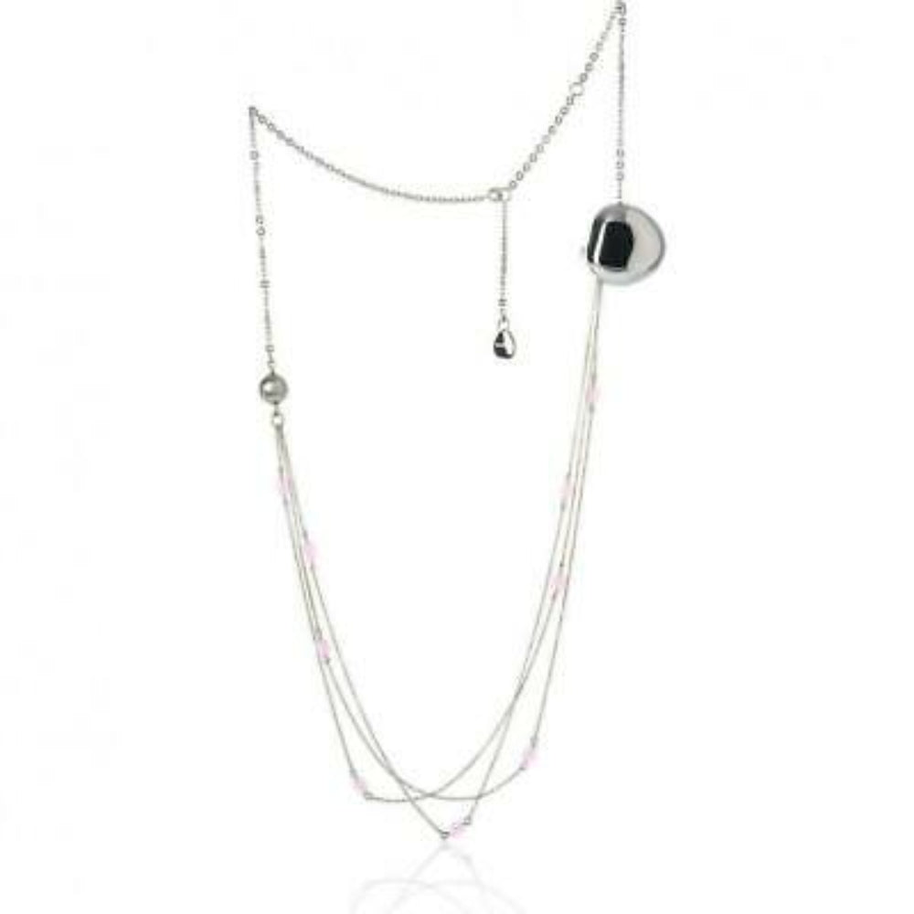 Women's Fashion Necklace BREIL JEWELS BLOOM Collection Mod. CUORE - Agata / Pink Agathe 35cm ***SPECIAL PRICE***
