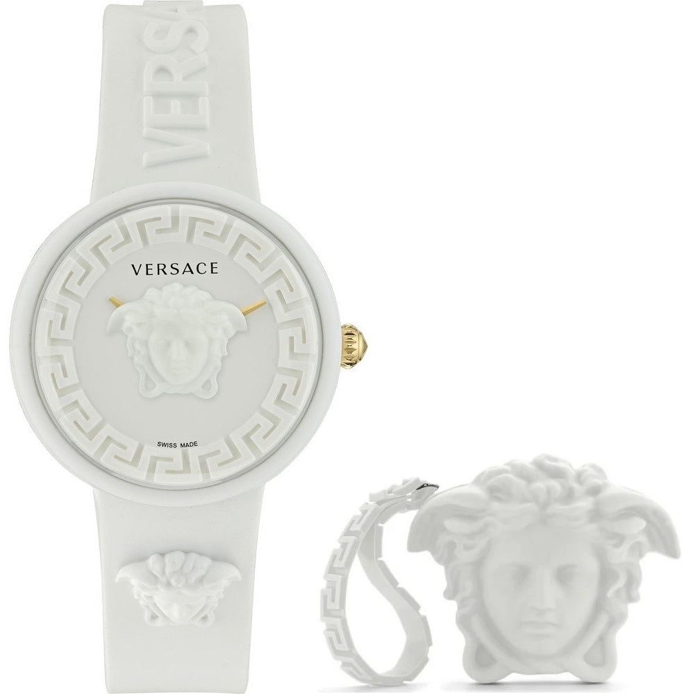 Luxury Watch VERSACE Mod. MEDUSA POP + VERSACE WHITE SILICON PURSE