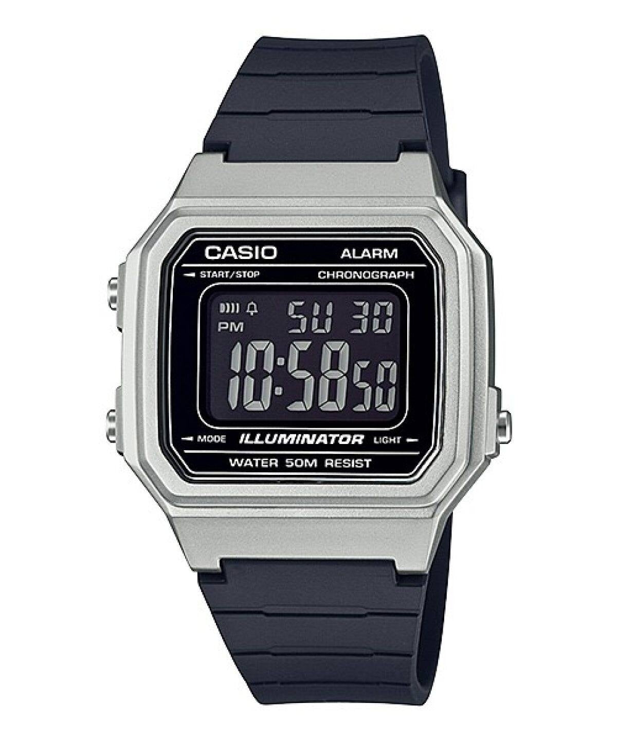 Men's Watch CASIO TIMELESS COLLECTION Mod. SPORT ILLUMINATOR WR 50M, ALARM, CHRONOGRAPH - SILVER - METAL SERIE