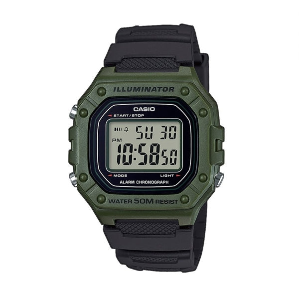 Men's Watch CASIO TIMELESS COLLECTION Mod. SPORT ILLUMINATOR WR 50M, ALARM, CHRONOGRAPH - ARMY GREEN