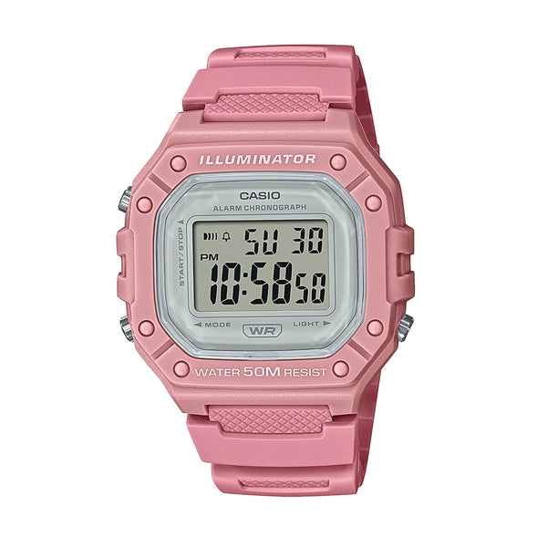Unisex Watch CASIO TIMELESS COLLECTION Mod. SPORT ILLUMINATOR WR 50M, ALARM, CHRONOGRAPH - PINK - COLORED SERIE