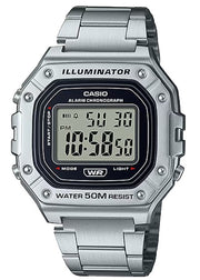 Men's Watch CASIO TIMELESS COLLECTION Mod. SPORT ILLUMINATOR WR 50M, ALARM, CHRONOGRAPH - SILVER - METAL SERIE