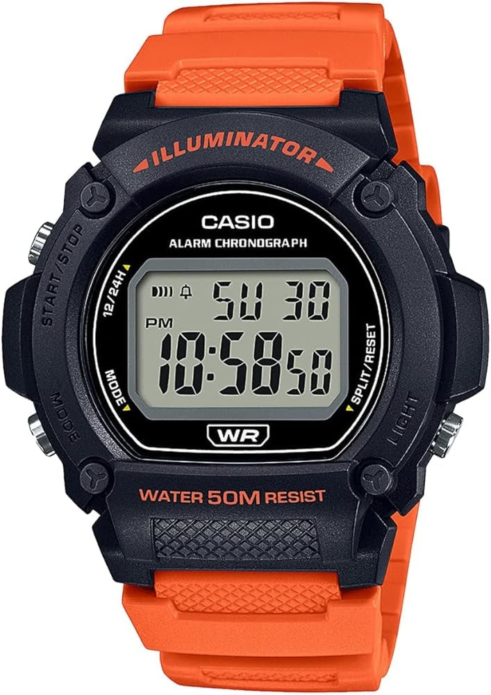 Men's Watch CASIO TIMELESS COLLECTION Mod. SPORT- ILLUMINATOR, WR 50M, ALARM, CHRONOGRAPH - BLACK (Brilliant color strap)