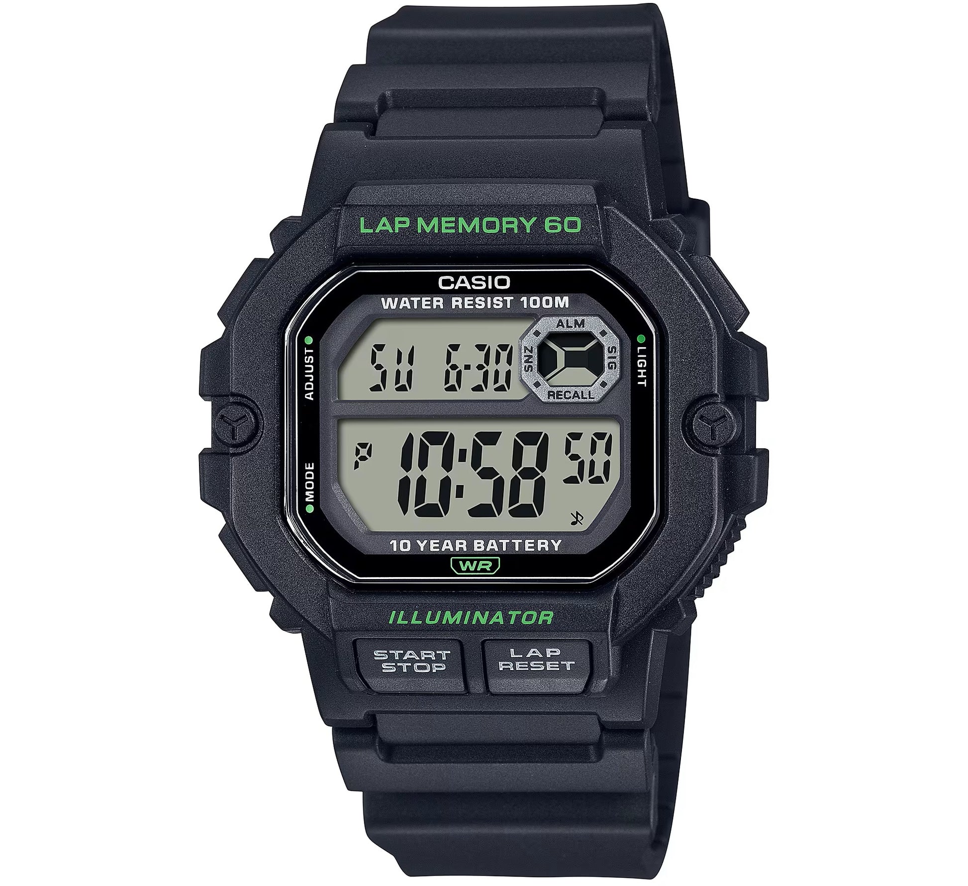 Men's Watch CASIO SPORT Mod. ILLUMINATOR LAP MEMORY 60 - BLACK