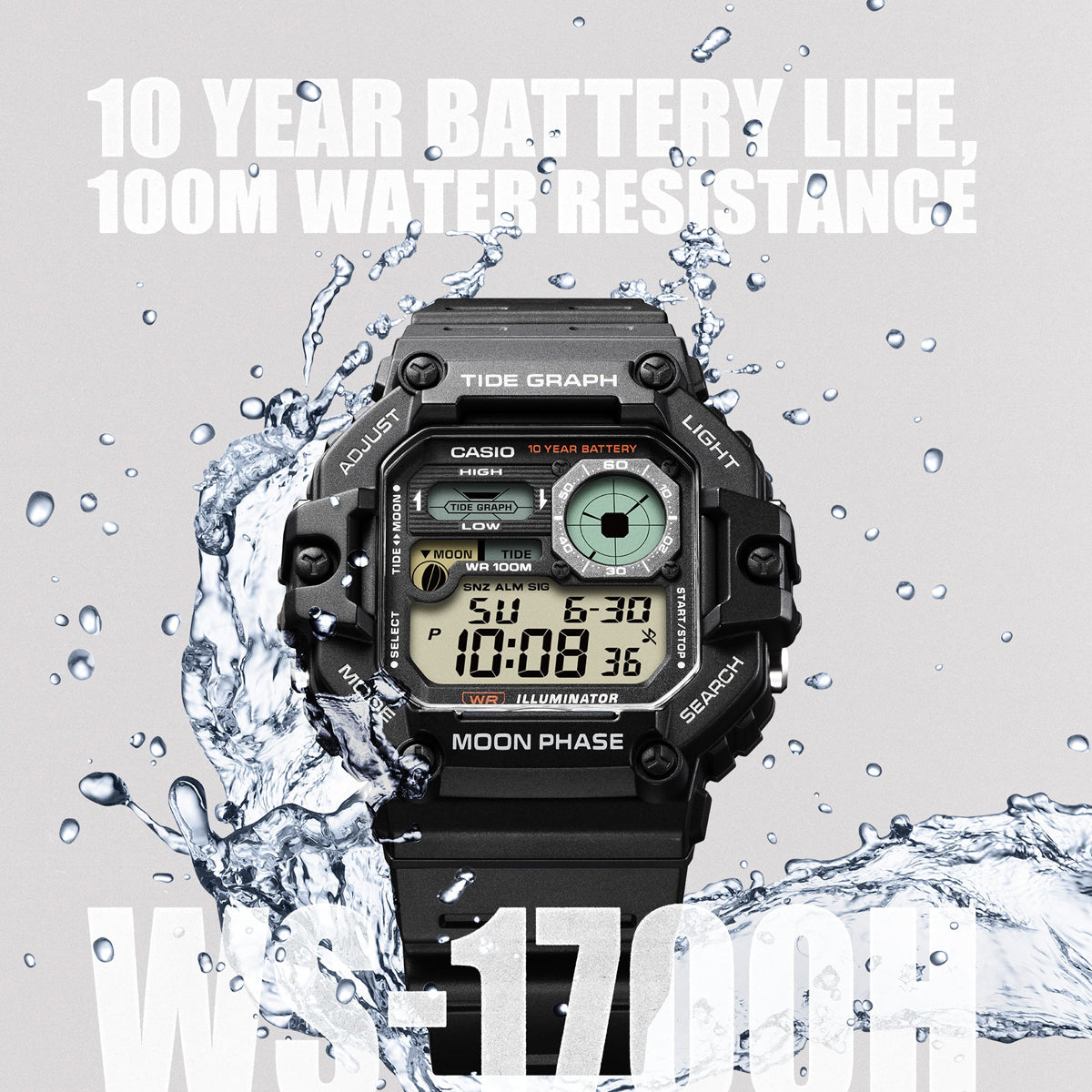 Men's Watch CASIO SPORT Mod. ILLUMINATOR TIDE GRAPH - BLACK
