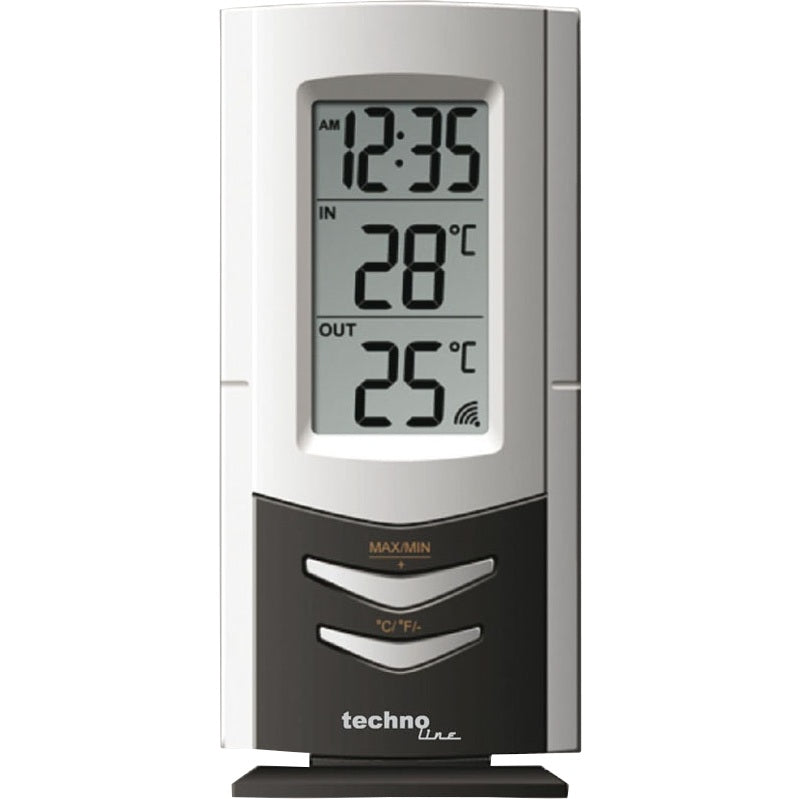 Clock TECHNO LINE Mod. WS9178 - Termometro da parete-tavolo. tem interna-esterna con sensore wireless e orologio - Wall-table thermometer. indoor-outdoor temp with wireless sensor