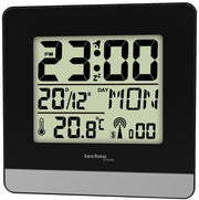 Clock TECHNO LINE Mod. WT260 - Sveglia radiocontrollata con temp. data (7 lingue). luce e snooze - Radio controlled alarm clock with temp. date (7 languages). light and snooze