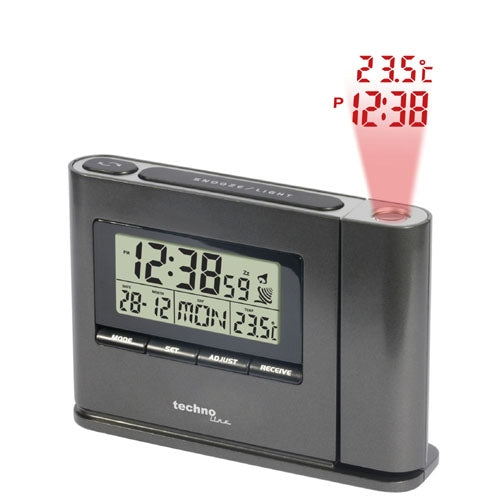 Clock TECHNO LINE Mod. WT519 - Sveglia radioc. con proiezione a soffitto dell orario e temp - Radio controlled alarm clock with time and temp projection + alim 220 volts-220 volts power supply
